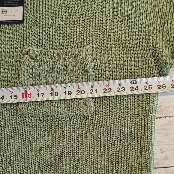 Anna Kaci Green Oversized Loose Knit Stretchy Sweater Casual Lagenlook NEW Large - Picture 5 of 7